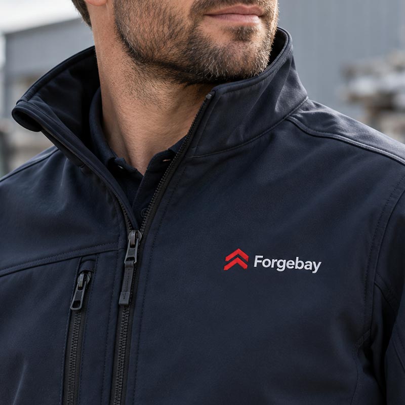 A workwear jacket with logo