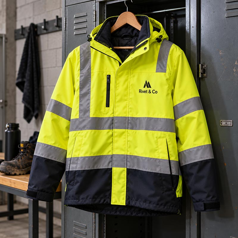 A high-vis jacket hanging on a locker
