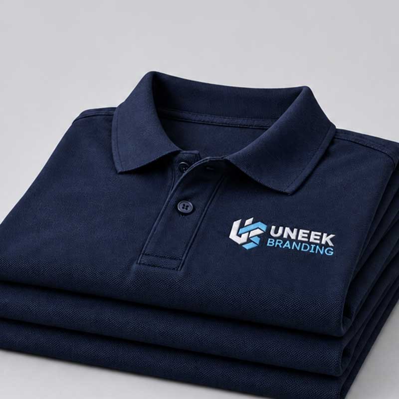 Stack of polo shirts